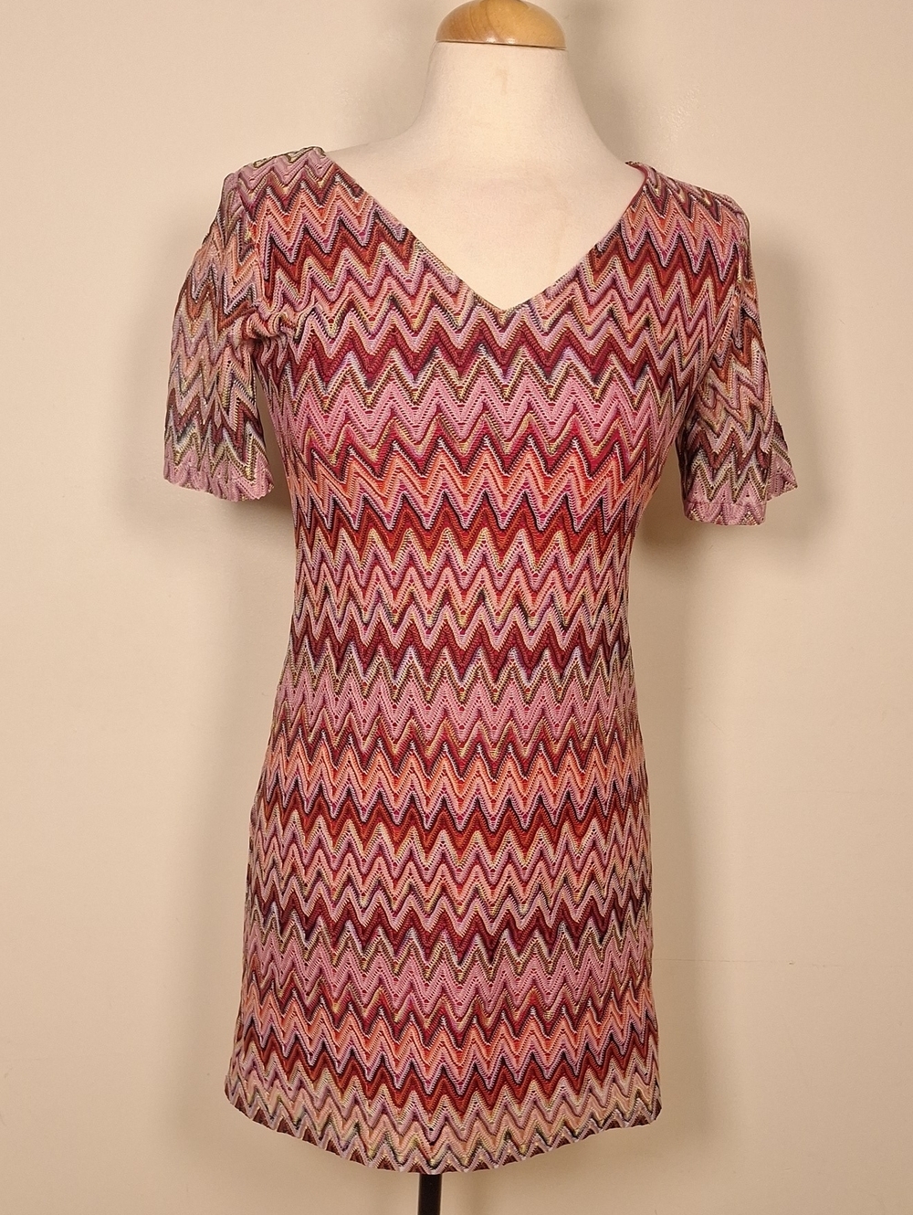 Missoni Rare Vintage Early 80's 70 % Silk 30% Cotton Blend Mini Dress Size Small